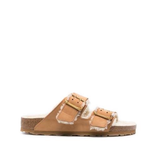 Bold Shearling met natuurlijk leer Birkenstock , Brown , Heren