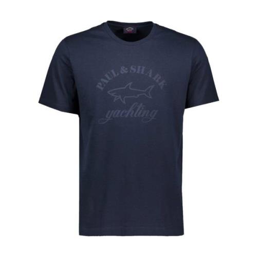 Crewneck Logo T-Shirt Paul & Shark , Blue , Heren