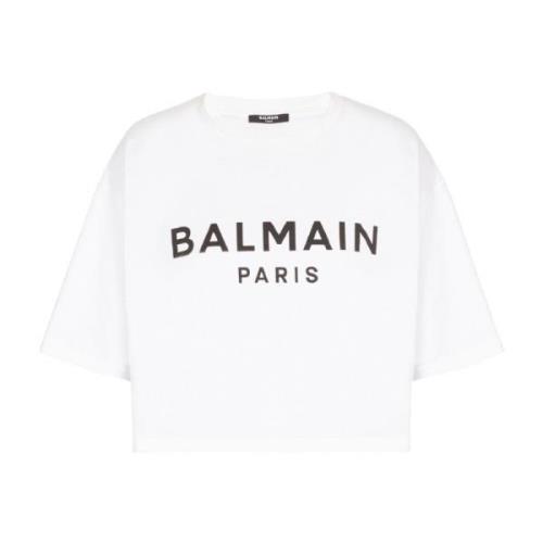 Ecologisch verantwoord kortgeknipt katoenen T-shirt met logoprint Balm...
