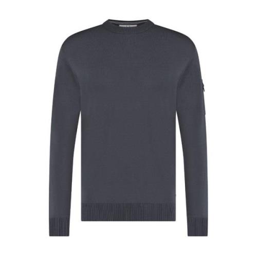 Round-neck Knitwear Born With Appetite , Gray , Heren