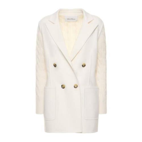 Dubbelbreastede wollen en kasjmierjas Max Mara , White , Dames