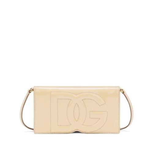 Mini Schoudertas met Logo DG Dolce & Gabbana , Beige , Dames