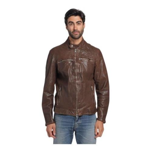 Leather Jackets Dfour , Brown , Heren
