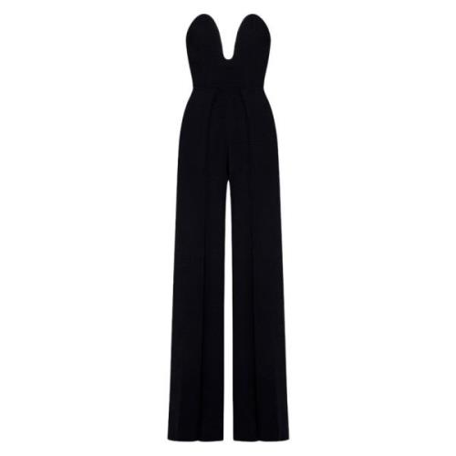 Elegante U-hals Jumpsuit Solace London , Black , Dames