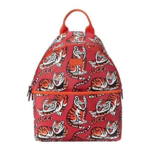 Rode Tigerrprint Kinder Rugzak Gucci , Red , Unisex