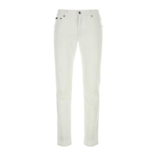 Witte stretch denim jeans Dolce & Gabbana , White , Heren