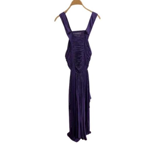 Pre-owned Silk dresses Yves Saint Laurent Vintage , Purple , Dames