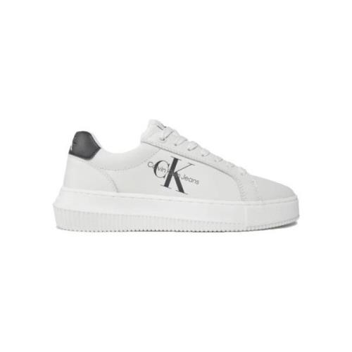 Monochrome Leren Sneakers Calvin Klein , White , Dames