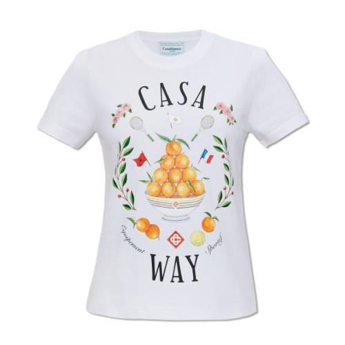 Bedrukt T-shirt Casablanca , White , Dames