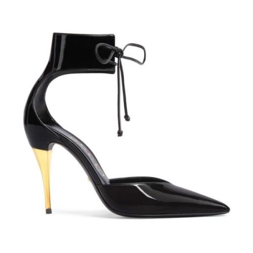 Zwarte Patentleren Pumps met Puntige Neus Gucci , Black , Dames