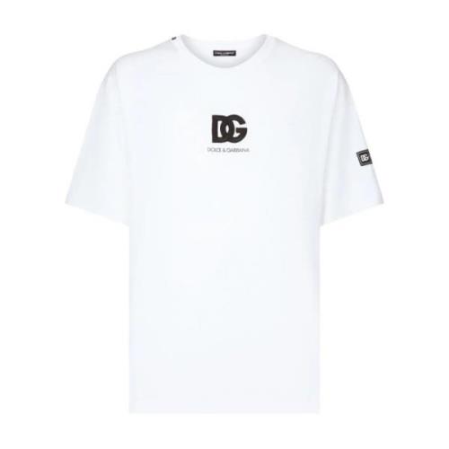 Logo Print T-Shirt Dolce & Gabbana , White , Heren