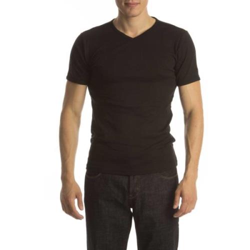 Benzine T-shirt Basic V-hals zwart (4P) Petrol , Black , Heren