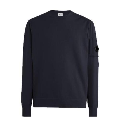 Extrafijne Merinowollen Crew Neck Trui C.p. Company , Blue , Heren