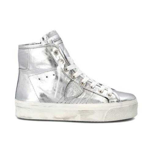 Zilveren High Top Sneakers Philippe Model , Gray , Dames