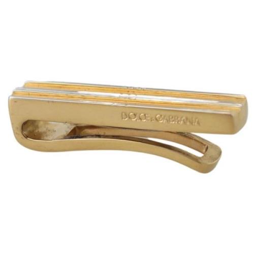 Goud Zilver Logo Heren Stropdasclip Dolce & Gabbana , Yellow , Heren