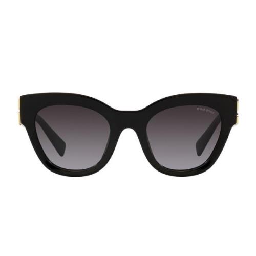 Vierkante zonnebril met gouden logo Miu Miu , Black , Dames