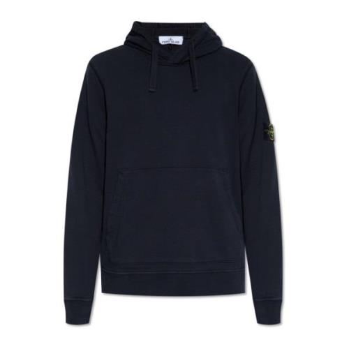 Hoodie met logopatch Stone Island , Blue , Heren