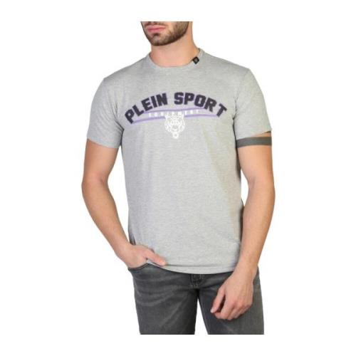 Heren Logo Print T-Shirt Plein Sport , Gray , Heren