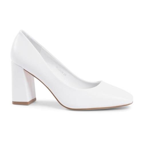 Witte Synthetisch Leren Pump met 8 cm Hak 19v69 Italia , White , Dames