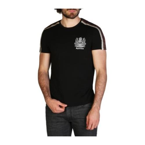 Heren Logo T-Shirt Aquascutum , Black , Heren