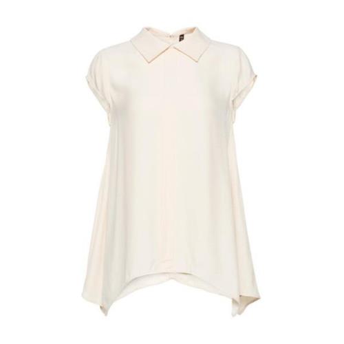 Stijlvolle Top Kraag Manila Grace , White , Dames