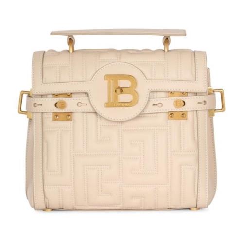 B-Buzz 23 tas in monogram gewatteerd leer Balmain , Beige , Dames