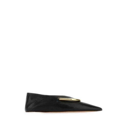 Zwarte Nappa Leren Ballerina`s Jil Sander , Black , Dames