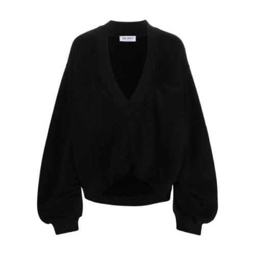 Zwarte Sweaters met Logo Print The Attico , Black , Dames