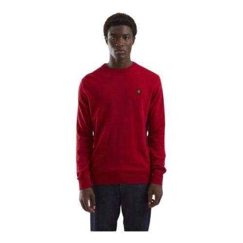 Rode Virgin Wool Sweater met Logo RefrigiWear , Red , Heren