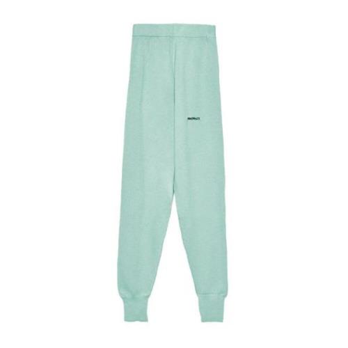 Mintgroene Wolmix Broek Hinnominate , Green , Dames