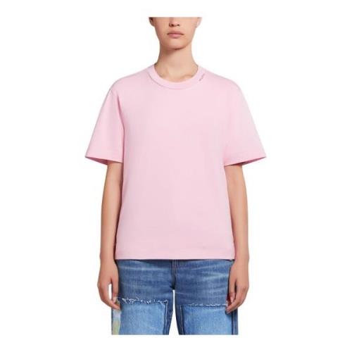 Ronde hals T-shirt Marni , Pink , Dames