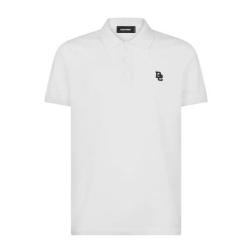 Polo shirt met geborduurd logo Dsquared2 , White , Heren