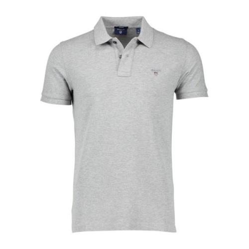 Grijze Polo Shirt met Korte Mouwen Gant , Gray , Heren