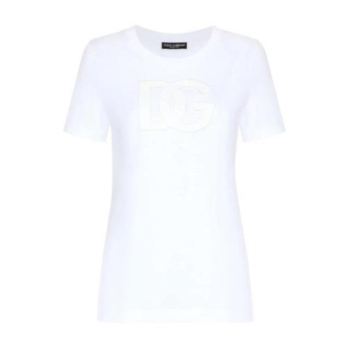 Optisch Wit T-Shirt Dolce & Gabbana , White , Dames