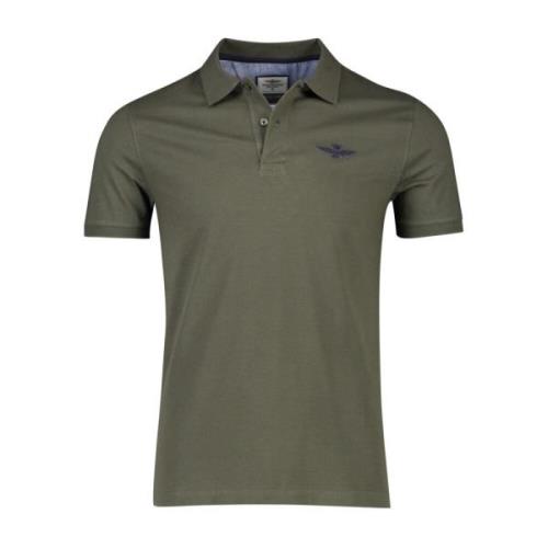 Groen poloshirt met korte mouw Aeronautica Militare , Green , Heren