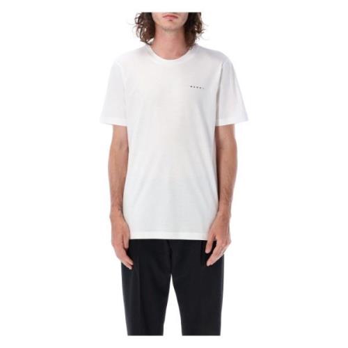 Wit Mini Logo T-Shirt - Herenmode Marni , White , Heren