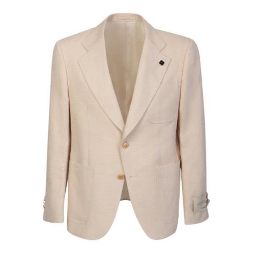 Beige Single-Breasted Jas Lardini , Beige , Heren