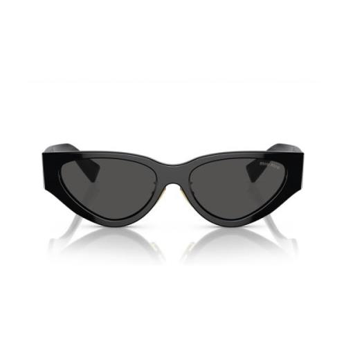 Trendy Cat-Eye Zonnebril met Donkergrijze Lenzen Miu Miu , Black , Dam...