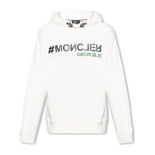 Sweatshirt met logo Moncler , Beige , Heren
