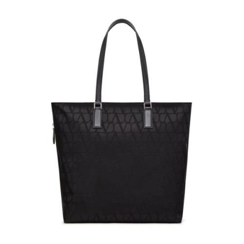 Iconography Tote Bag, Zwart Valentino Garavani , Black , Heren