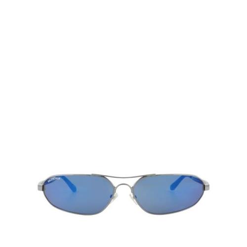 Geometrische zonnebril - Ruthenium/Blauw - Metaal Balenciaga , Multico...