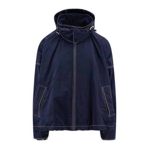 Tech Nylon Hooded Jas Bottega Veneta , Blue , Heren