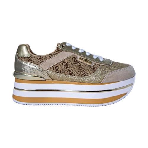 Fl5Hns Fal12 Dames Sneakers Guess , Beige , Dames