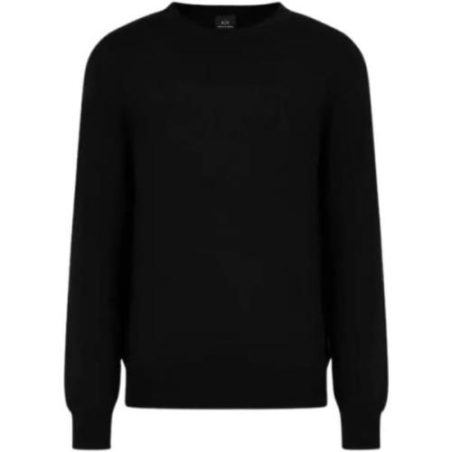 Klassieke Crewneck Sweater Armani Exchange , Black , Heren