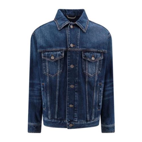 Logo Denim Jack Dolce & Gabbana , Blue , Heren