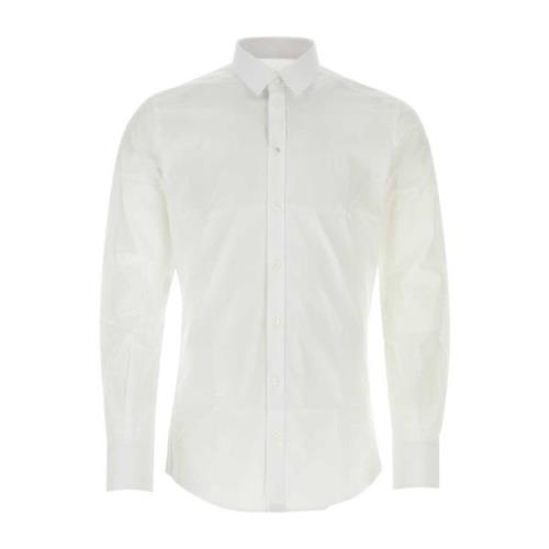 Stretch poplin overhemd Dolce & Gabbana , White , Heren