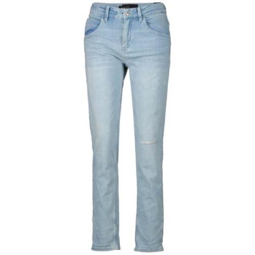 Lichtblauwe Straight Jeans met Subtiele Scheur Drykorn , Blue , Dames