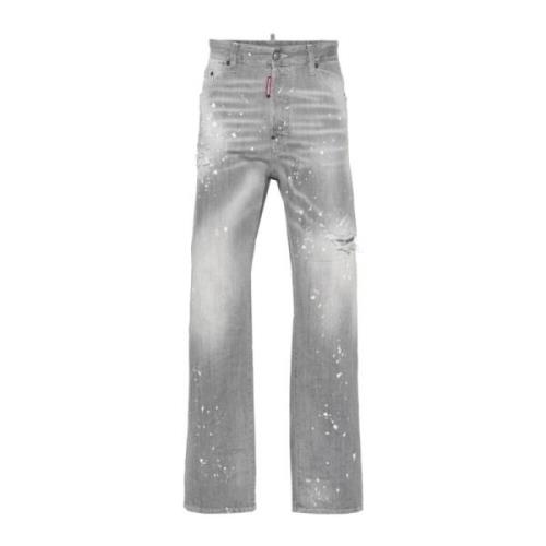 Grijze Distressed Denim Broek Dsquared2 , Gray , Heren