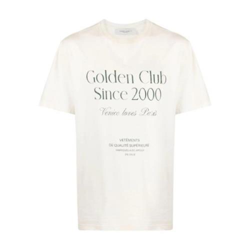 Journey M Regular/Gauze Katoenen T-Shirt Golden Goose , Beige , Heren