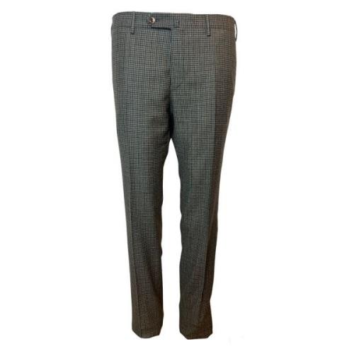 Slim Fit Wollen Broek Pt01 , Gray , Heren